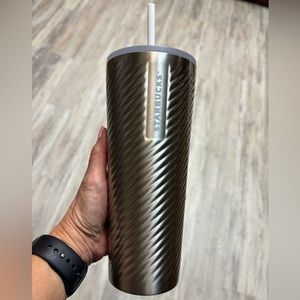 Starbucks 2022 Metallic Spiral SS  24oz Venti Tumbler NEW